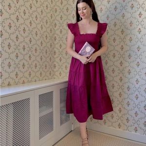 NWT Limited Edition Hill House Ellie Nap Dress Burgundy Poplin